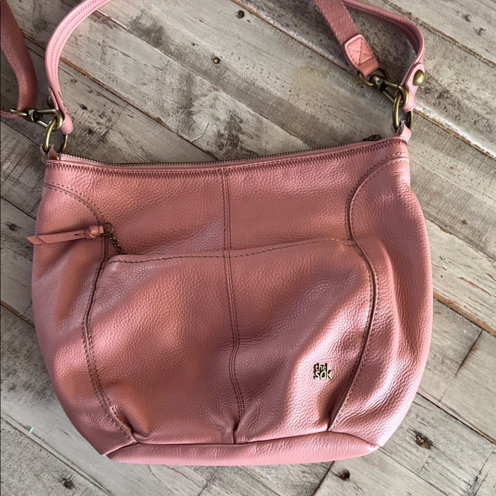 Pink Leather Shoulder Bag